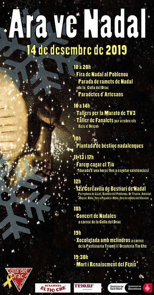 Cartell festa de Nadal del Drac del Poblenou