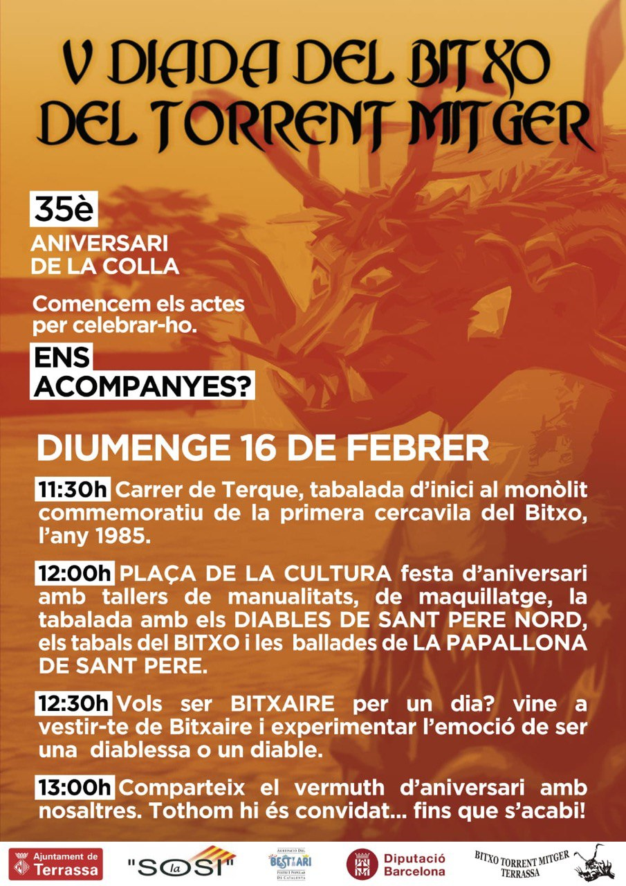 Cartell festa aniversari del Bitxo